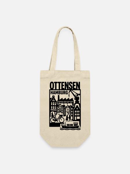 Hamburg Ottensen Retro  - Geschenkbeutel für Flaschen - Natur
