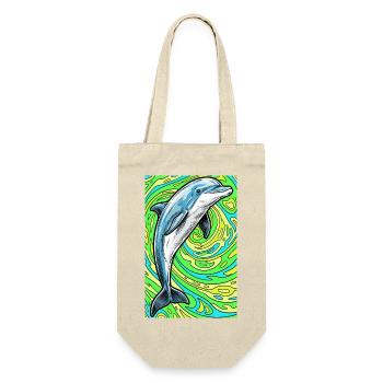 Delfin - Geschenkbeutel für Flaschen - Natur - Vorne