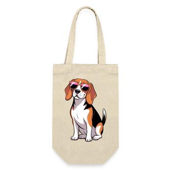 Beagle Dog portant des lunettes de soleil - Sac à bouteille - nature - Devant