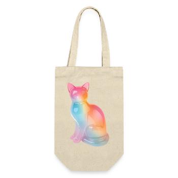 Regenbogenkatze Prisma - Geschenkbeutel für Flaschen - Natur - Vorne