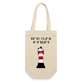 Leuchtturm Roter Sand Seefahrt Segeln Nordsee - Geschenkbeutel für Flaschen - Natur - Vorne