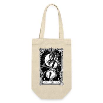 Der Cellist – Cellospieler Orchester Musiklehrer - Geschenkbeutel für Flaschen - Natur - Vorne