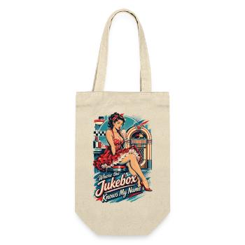 Where the Jukebox Knows My Name - Pin Up - Geschenkbeutel für Flaschen - Natur - Vorne