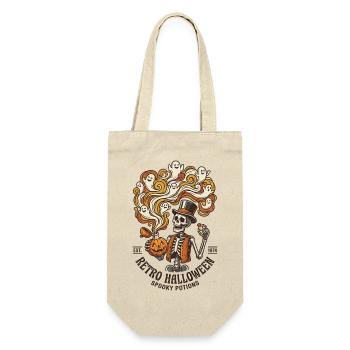 Retro Halloween Skelett-Gruseltränke - Geschenkbeutel für Flaschen - Natur - Vorne