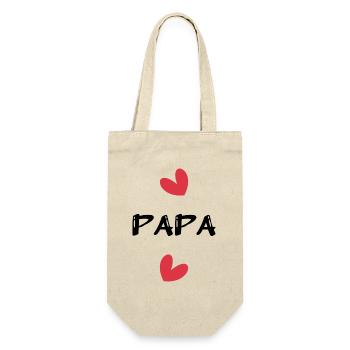PAPA. FÊTE DES PÈRES. BONNE FÊTE PAPA. BONNE FÊTE - Sac à bouteille - nature - Devant