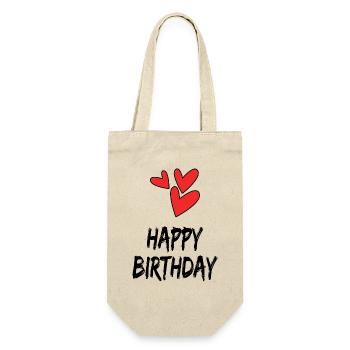GEBURTSTAG. ALLES GUTE ZUM GEBURTSTAG. ALLES GUTE ZUM GEBURTSTAG. - Geschenkbeutel für Flaschen - Natur - Vorne