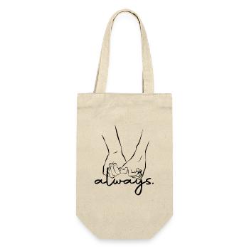 Always - Drawing Holding Hands (Partner Motif) - Gift Bag for Bottles - nature - Front