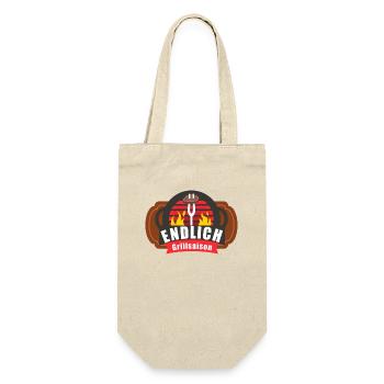 Grillsaison Goodies, Grillen, BBQ, Camping - Geschenkbeutel für Flaschen - Natur - Vorne