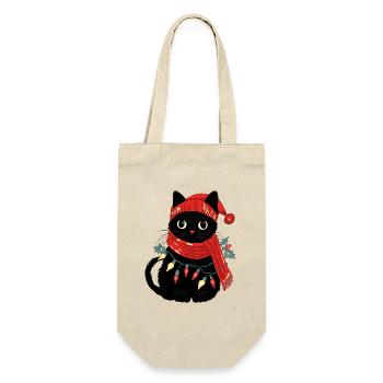 Katze und winter - Geschenkbeutel für Flaschen - Natur - Vorne