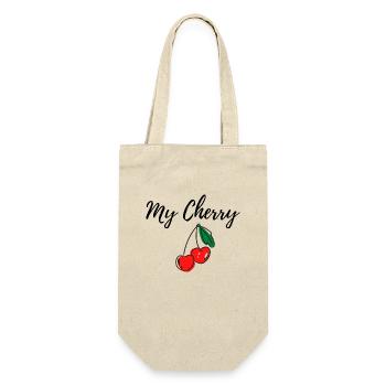 My Cherry Schatz Lieblingsmensch Geschenkidee - Geschenkbeutel für Flaschen - Natur - Vorne