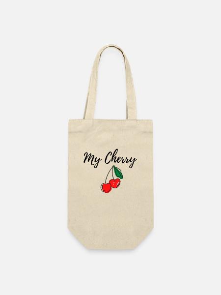My Cherry Schatz Lieblingsmensch Geschenkidee - Geschenkbeutel für Flaschen - Natur
