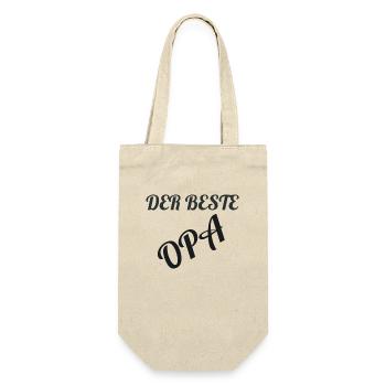 Der beste Opa - Geschenkbeutel für Flaschen - Natur - Vorne