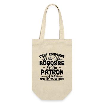 Compliqué d'être un bogosse et un patron - Sac à bouteille - nature - Devant