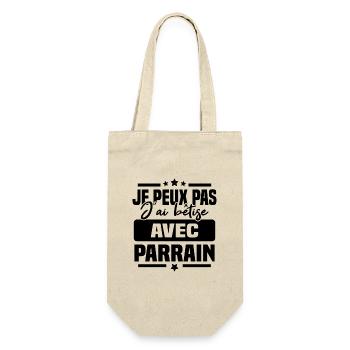 Je peux pas j ai bêtise avec parrain - Sac à bouteille - nature - Devant