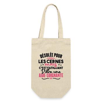Désolée c'est fatiguant d'être une aide soignante - Sac à bouteille - nature - Devant