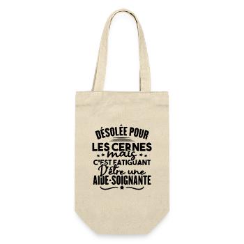 Désolée c'est fatiguant d'être une aide soignante - Sac à bouteille - nature - Devant