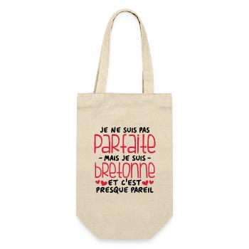 Je ne suis pas parfaite mais je suis bretonne - Sac à bouteille - nature - Devant