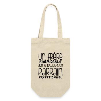 Un Frère Formidable donne un Parrain Exceptionnel - Sac à bouteille - nature - Devant
