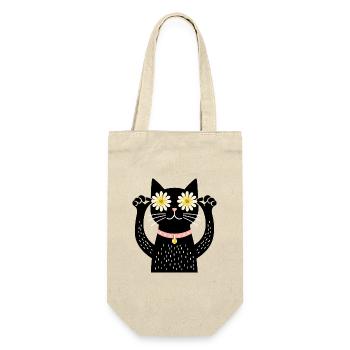 Chat et marguerites - Sac à bouteille - nature - Devant