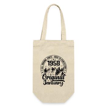 1958 January Original 66 Years Anniversary Gift - Gift Bag for Bottles - nature - Front