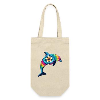 Tie Dye Delfin Urlaub 2024 Hawaii - Geschenkbeutel für Flaschen - Natur - Vorne