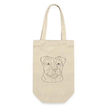 American Staffordshire Terrier - Geschenkbeutel für Flaschen - Natur - Vorne