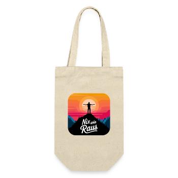 Nix wie raus - Wanderer auf dem Berggipfel - Geschenkbeutel für Flaschen - Natur - Vorne