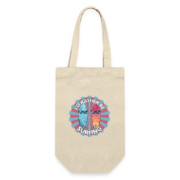 Ich wär jetzt lieber surfen Wasser Strand Urlaub - Geschenkbeutel für Flaschen - Natur - Vorne