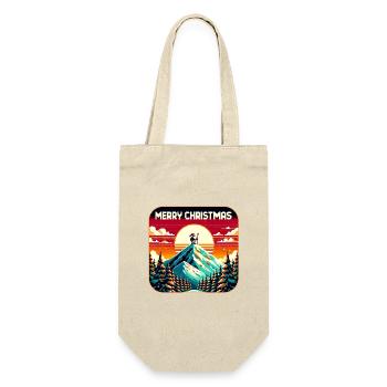 Père Noël sur la montagne avec ciel étoilé - Sac à bouteille - nature - Devant