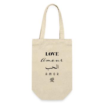 love amour habun amor aishite mots en noir - Sac à bouteille - nature - Devant