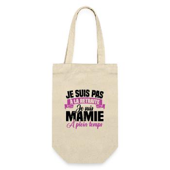 Pas à la Retraite je suis mamie à plein temps - Sac à bouteille - nature - Devant