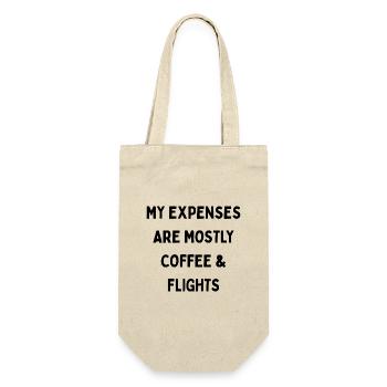 COFFEE & FLIGHTS Kaffee und Flüge - Geschenkbeutel für Flaschen - Natur - Vorne