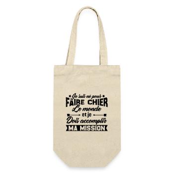 je suis né pour faire chier le monde - Sac à bouteille - nature - Devant
