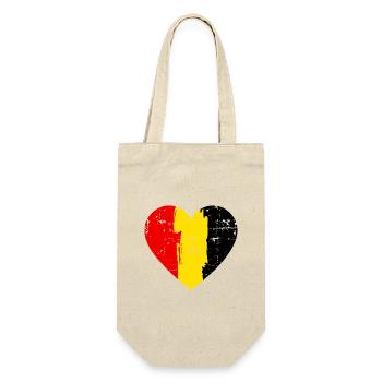 Belgium Heart Flag - Gift Bag for Bottles - nature - Front