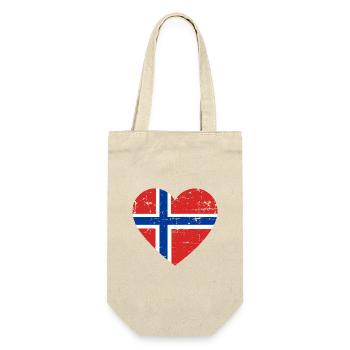 Norway Heart Flag - Gift Bag for Bottles - nature - Front