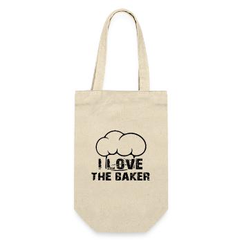 J’aime le boulanger avec un chapeau de boulanger et un dicton - Sac à bouteille - nature - Devant