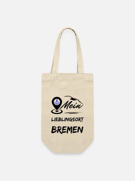 Bremen mein Lieblingsort-Hansestadt Bremen-Möwe - Geschenkbeutel für Flaschen - Natur