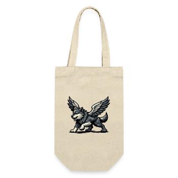 Flügelwolf Majestätisch - Geschenkbeutel für Flaschen - Natur - Vorne