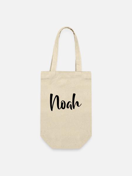 Name - Noah - Geschenkbeutel für Flaschen - Natur