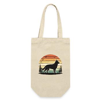 Wolf's call in retro sunset - Gift Bag for Bottles - nature - Front