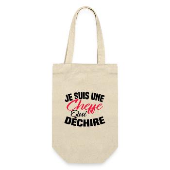Je suis un cheffe qui déchire - Sac à bouteille - nature - Devant