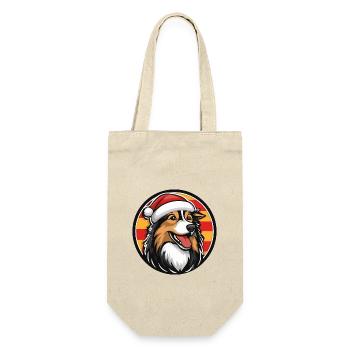 Border Collie Chien Noël Noël - Sac à bouteille - nature - Devant