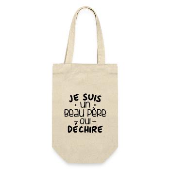 je suis un beau père qui déchire - Sac à bouteille - nature - Devant