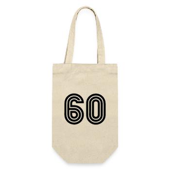60. 60 ANS. 60e ANNIVERSAIRE. ANNIVERSAIRE 60 ANS. - Sac à bouteille - nature - Devant