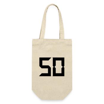 50 YEARS. 50th ANNIVERSARY. BIRTHDAY 50 YEARS. 50 - Gift Bag for Bottles - nature - Front