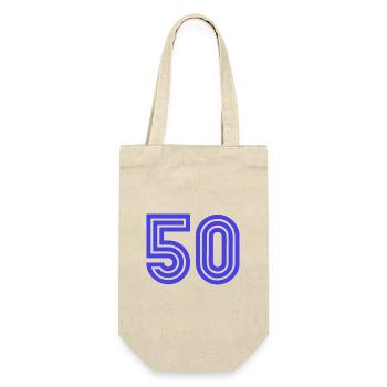 50. 50 JAHRE. 50-JÄHRIGES JUBILÄUM. 50-JÄHRIGES JUBILÄUM. - Geschenkbeutel für Flaschen - Natur - Vorne