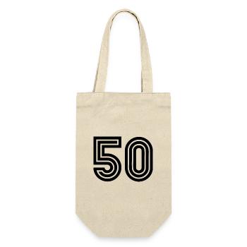50. 50 ANS. 50e ANNIVERSAIRE. ANNIVERSAIRE 50 ANS. - Sac à bouteille - nature - Devant