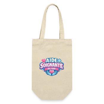 Aide-Soignante Au Top Cadeau - Sac à bouteille - nature - Devant