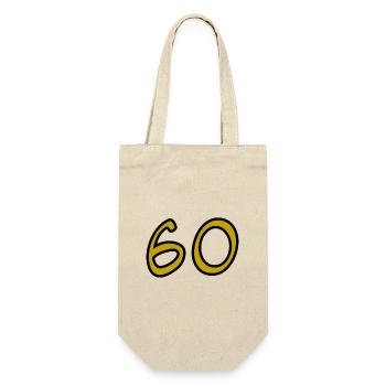 60. 60 ANS. 60e ANNIVERSAIRE. ANNIVERSAIRE 60 ANS. - Sac à bouteille - nature - Devant