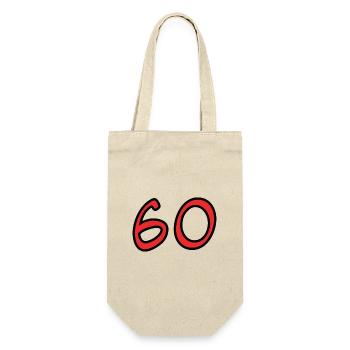 60. 60 ANS. 60e ANNIVERSAIRE. ANNIVERSAIRE 60 ANS. - Sac à bouteille - nature - Devant